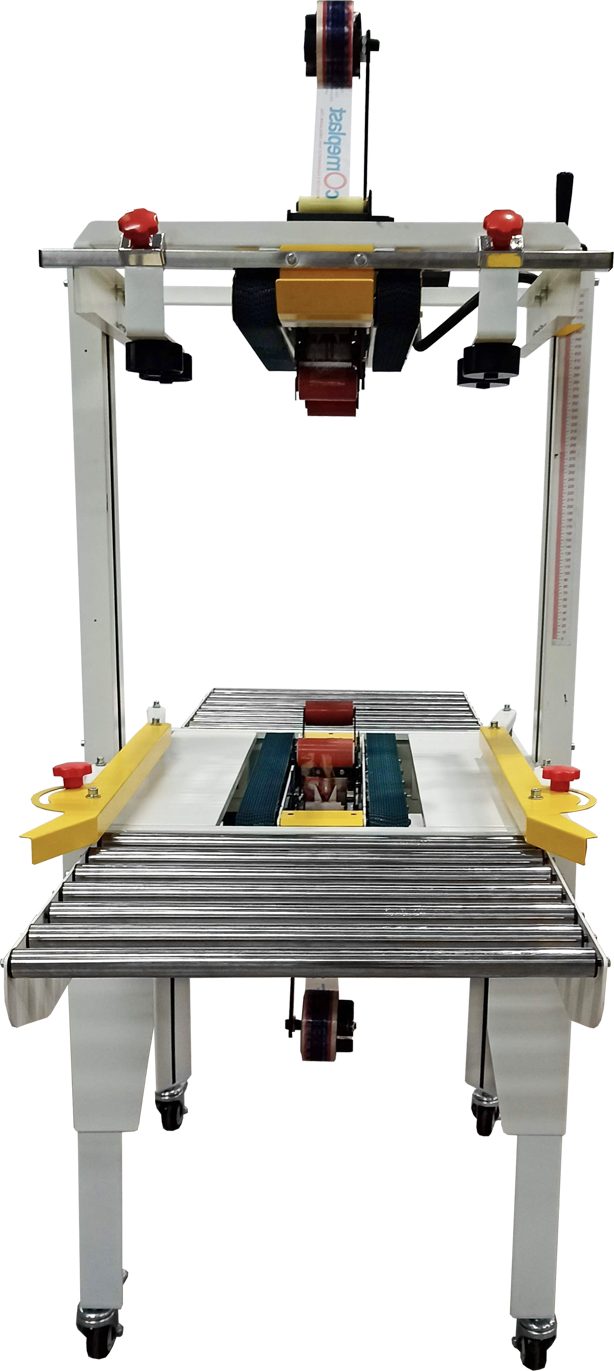 Máquina semiautomática para fita adesiva com tração superior e inferior CM552