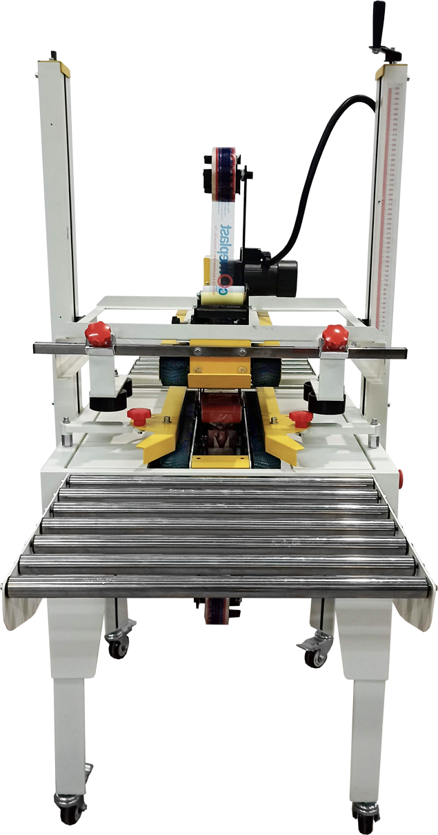 Máquina semiautomática para fita adesiva com tração superior e inferior CM552
