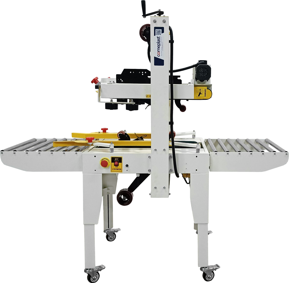 Máquina semiautomática para fita adesiva com tração superior e inferior CM552